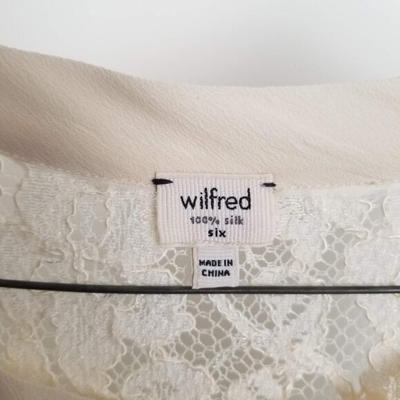 NEW Aritzia Wilfred Sablons 100% Silk Floral Lace Ivory Dress Size 6 - Picture 14 of 16